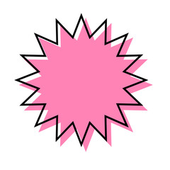 シンプルな線がずれた吹き出し　ギザギザした形