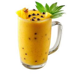 Passionfruit Pineapple Smoothie Isolated on Transparent Background