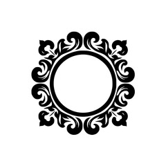 Elegant Black and White Ornamental Frame for Branding