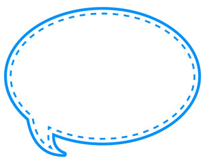 シンプルなカラー線の吹き出し　丸形