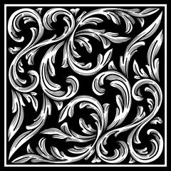 Seamless pattern with scroll ornament, background texture, baroque ornamental pattern background vector illustration. 