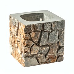 Stylish stone candle holder for modern home decor and ambiance.