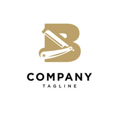 Letter B Razor Logo Icon Vector