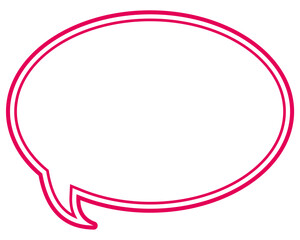 シンプルなカラー線の吹き出し　丸形