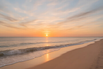 Fototapeta premium A calm, tranquil sunset on the beach.