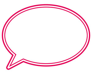 シンプルなカラー線の吹き出し　丸形