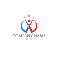 Star success people logo vector image