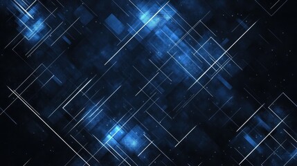 Obraz premium Abstract background with blue glowing geometric shapes