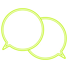 シンプルなカラー線の吹き出し　重なる会話