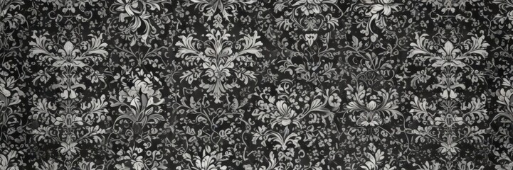 Elegant gothic damask wallpaper  Black and white seamless floral pattern , black, vine