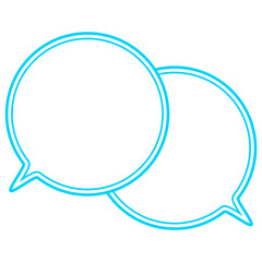 シンプルなカラー線の吹き出し　重なる会話