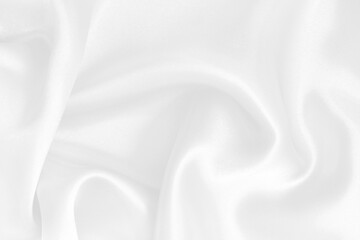 Obraz premium White fabric cloth texture for background and design art work, beautiful crumpled pattern of silk or linen.