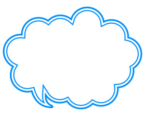 シンプルなカラー線の吹き出し　丸みのある雲形
