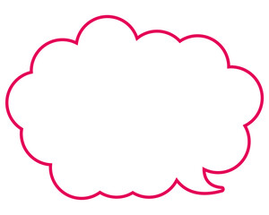シンプルなカラー線の吹き出し　丸みのある雲形
