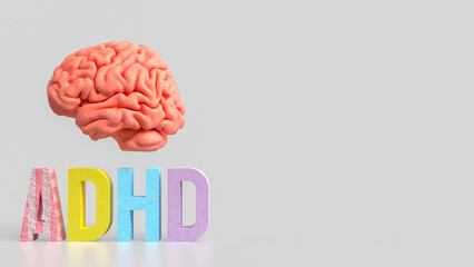 The ADHD multi color for medical and education concept 3d Rendering.