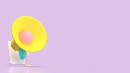 The Megaphone for Music or Media concept 3d Rendering.