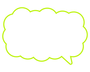 シンプルなカラー線の吹き出し　細長い雲形