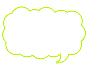 シンプルなカラー線の吹き出し　細長い雲形