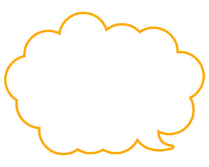 シンプルなカラー線の吹き出し　丸みのある雲形