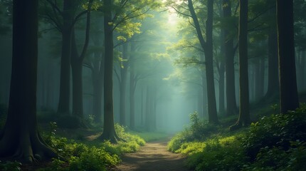 Obraz premium morning in the forest