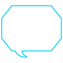 シンプルなカラー線の吹き出し　角のある八角形