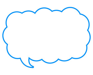 シンプルなカラー線の吹き出し　細長い雲形