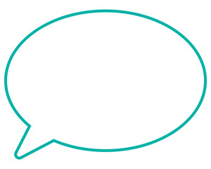 シンプルなカラー線の吹き出し　丸形