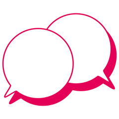 シンプルなカラー線の吹き出し　重なる会話