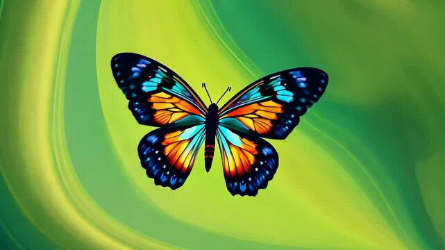 Stunning 4K Butterfly Animation with Abstract Green Screen Background