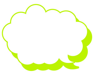 シンプルなカラー線の吹き出し　丸みのある雲形