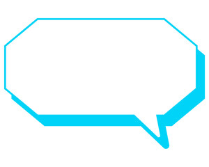 シンプルなカラー線の吹き出し　細長い八角形