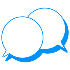 シンプルなカラー線の吹き出し　重なる会話