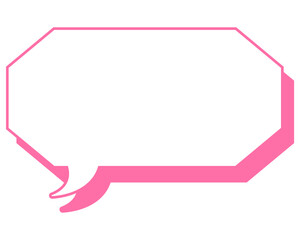 シンプルなカラー線の吹き出し　細長い八角形