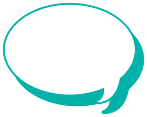 シンプルなカラー線の吹き出し　丸形