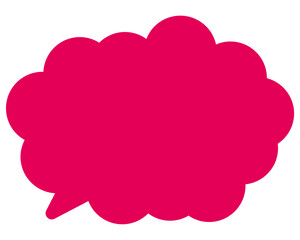 シンプルなカラーの吹き出し　丸みのある雲形