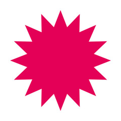 シンプルなカラーの吹き出し　ギザギザした形