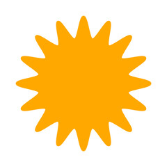 シンプルなカラーの吹き出し　丸みのあるギザギザした形