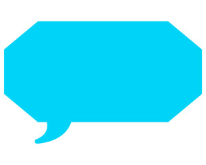 シンプルなカラーの吹き出し　細長い雲形