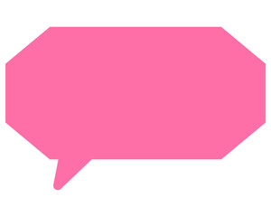 シンプルなカラーの吹き出し　細長い雲形