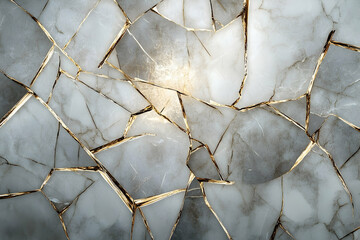 Close-up view of a fractured, light gray stone surface.