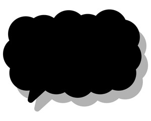 シンプルなカラーの吹き出し　細長い雲形