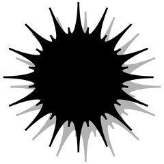 シンプルなカラーの吹き出し　ギザギザした形