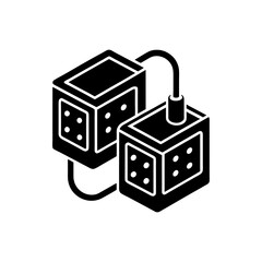 Modular plug play smart sockets silhouette illustration.