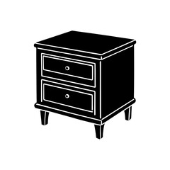 Nightstand with cooling drawer silhouette