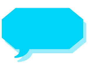 シンプルなカラーの吹き出し　細長い雲形