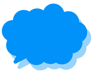 シンプルなカラーの吹き出し　丸みのある雲形