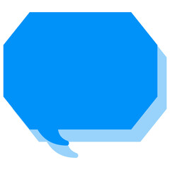 シンプルなカラーの吹き出し　角のある八角形