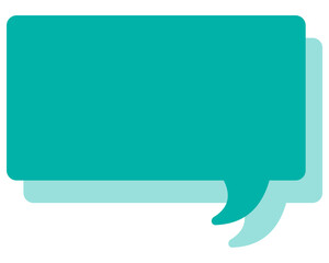 シンプルなカラーの吹き出し　四角形