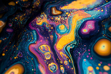 Vibrant, abstract swirls of color and texture.
