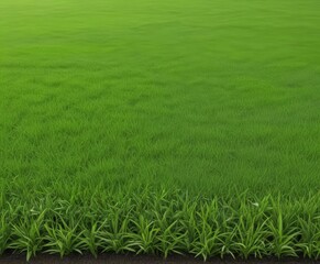 Obraz premium Neatly placed turf forming vibrant green lawn, close-up view, detail, scene, garden